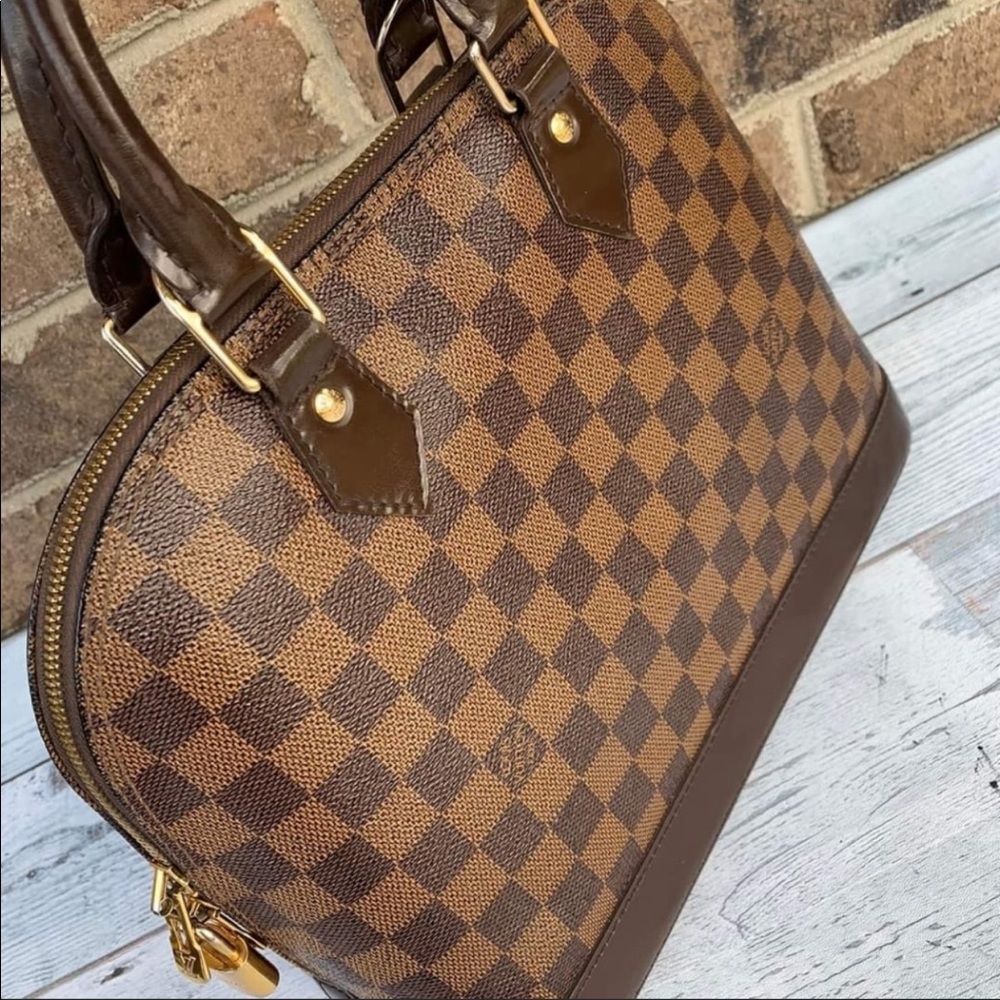 100% AUTHENTIC LOUIS VUITTON DAMIER EBENE ALMA PM SATCHEL BAG